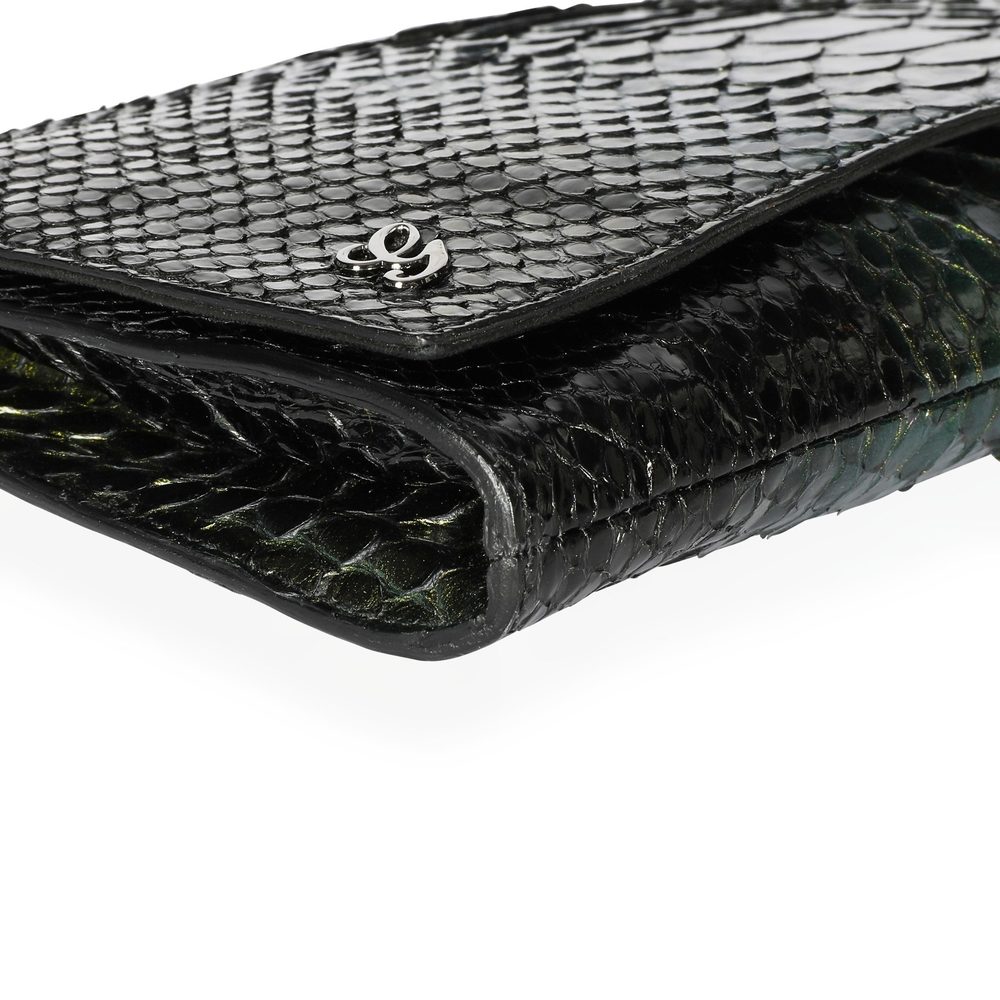 Gucci Green Python Journal Clutch - image 6